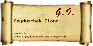 Geyduschek Ilona névjegykártya